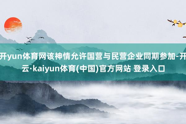 开yun体育网该神情允许国营与民营企业同期参加-开云·kaiyun体育(中国)官方网站 登录入口