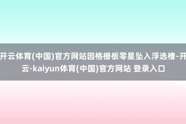 开云体育(中国)官方网站因格栅板零星坠入浮选槽-开云·kaiyun体育(中国)官方网站 登录入口