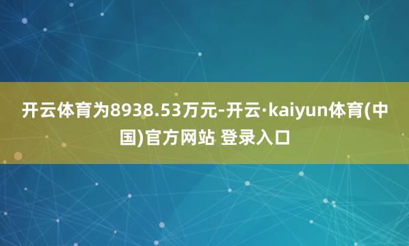 开云体育为8938.53万元-开云·kaiyun体育(中国)官方网站 登录入口