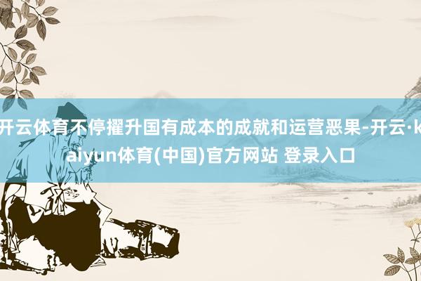 开云体育不停擢升国有成本的成就和运营恶果-开云·kaiyun体育(中国)官方网站 登录入口