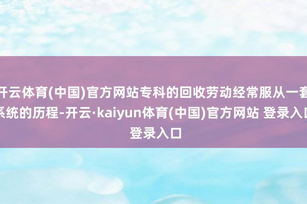 开云体育(中国)官方网站专科的回收劳动经常服从一套系统的历程-开云·kaiyun体育(中国)官方网站 登录入口
