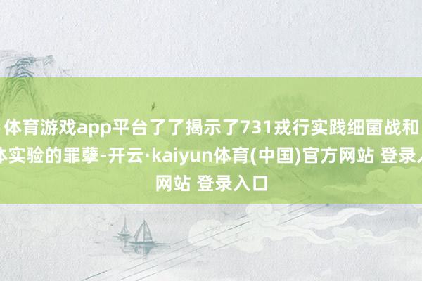 体育游戏app平台了了揭示了731戎行实践细菌战和活体实验的罪孽-开云·kaiyun体育(中国)官方网站 登录入口
